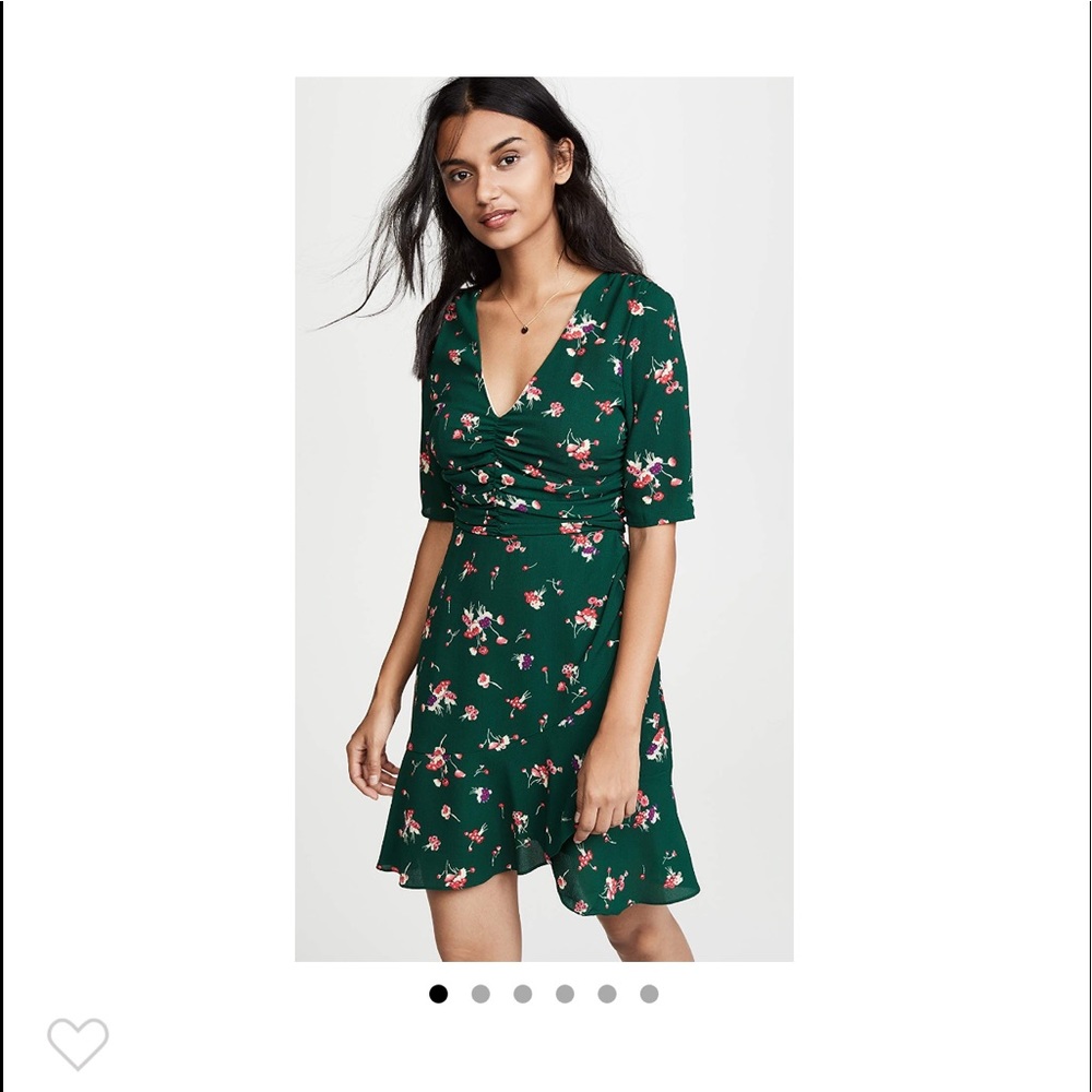 WAYF green floral dress